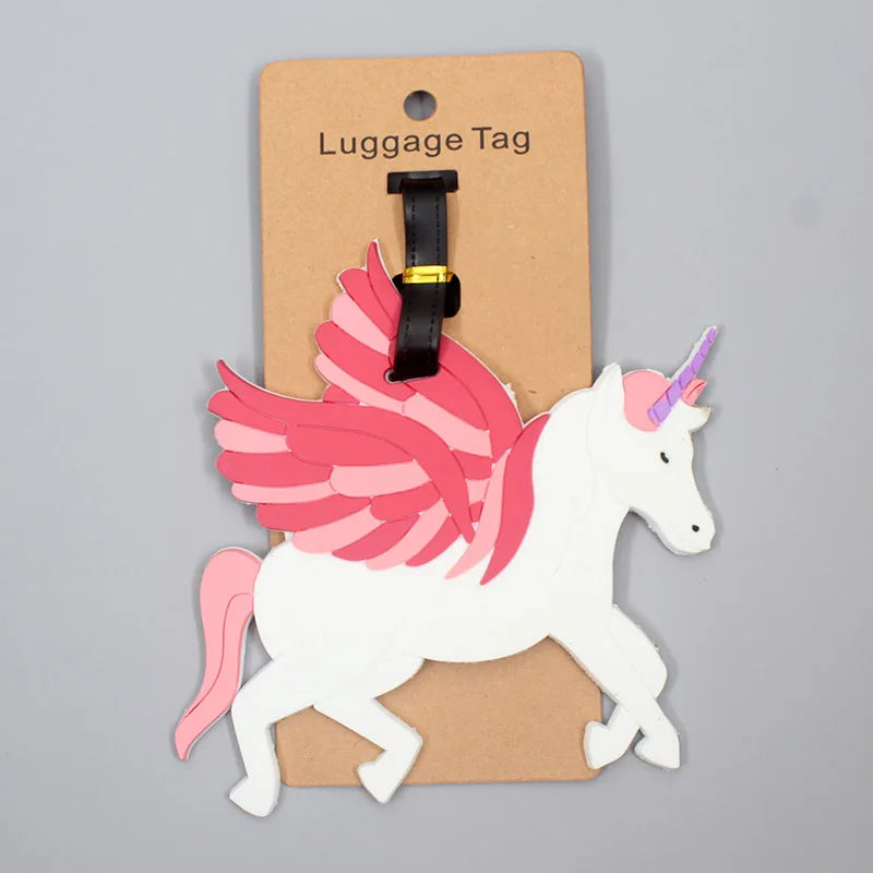 Flying unicorn luggage tag