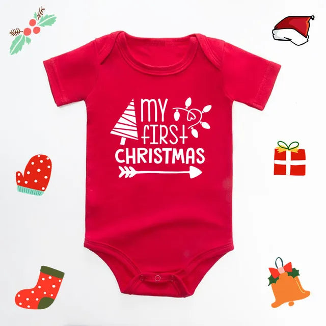 My First Christmas baby romper suit