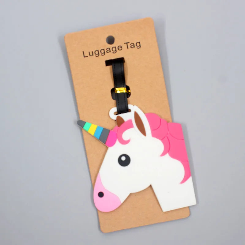 Colourful unicorn luggage tag