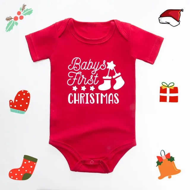 Super cute baby's first christmas red vest