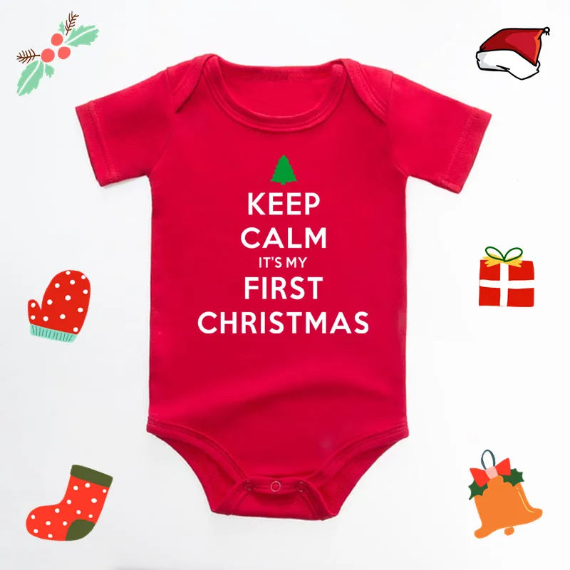 Very cute bright red christmas romper suit