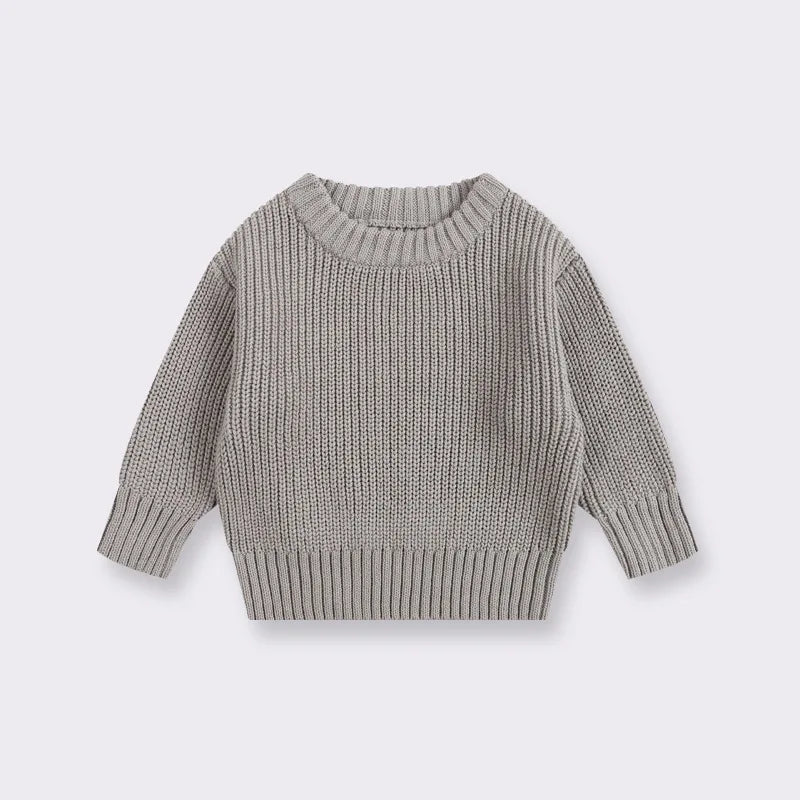 Gray knitted sweater 