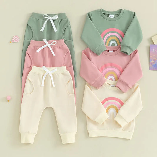 3 lovely colors to choose from, with these gorgeous 2 piece baby girl outfits