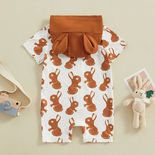 Cute bunny print romper 