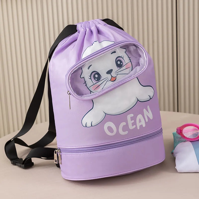 Purple seal swimming bag