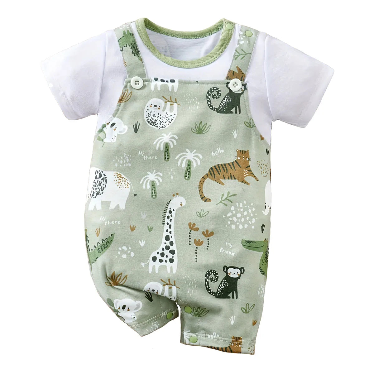 Lovely gift idea - zoo animal print baby romper suit