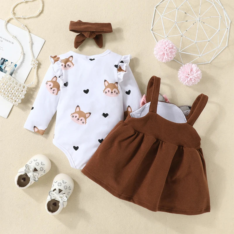 Baby outfit set with bodysuit, dress