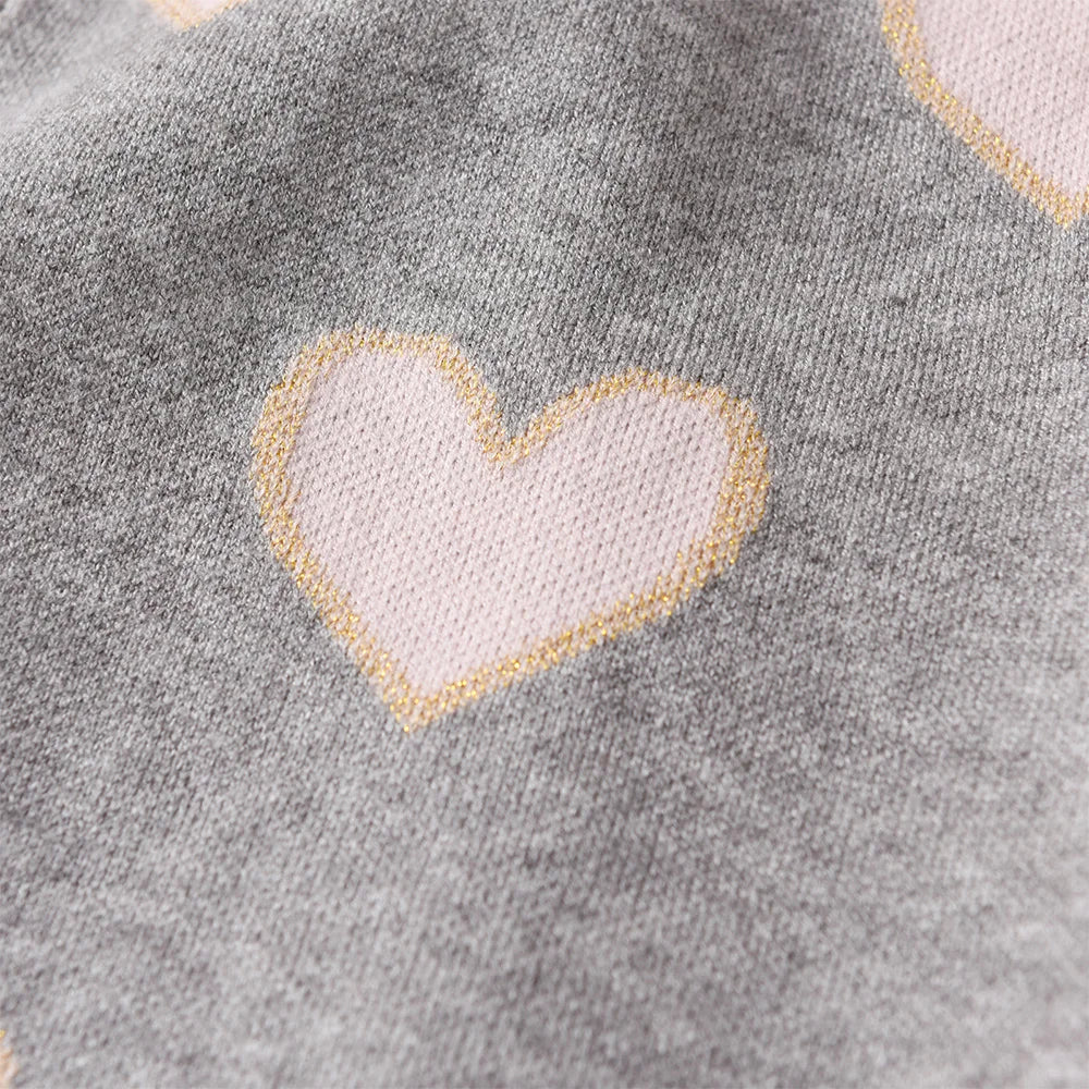 Girls Cardigan |Long Sleeved | Heart Shape Pattern