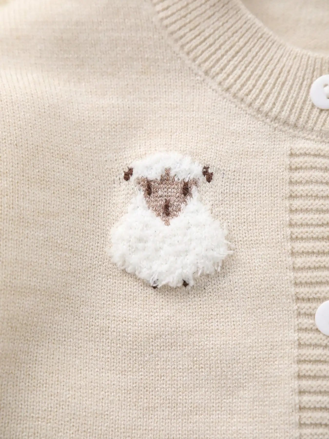 Baby Girl |Cute | Sheep-Patterned | Long-Sleeved Cardigan