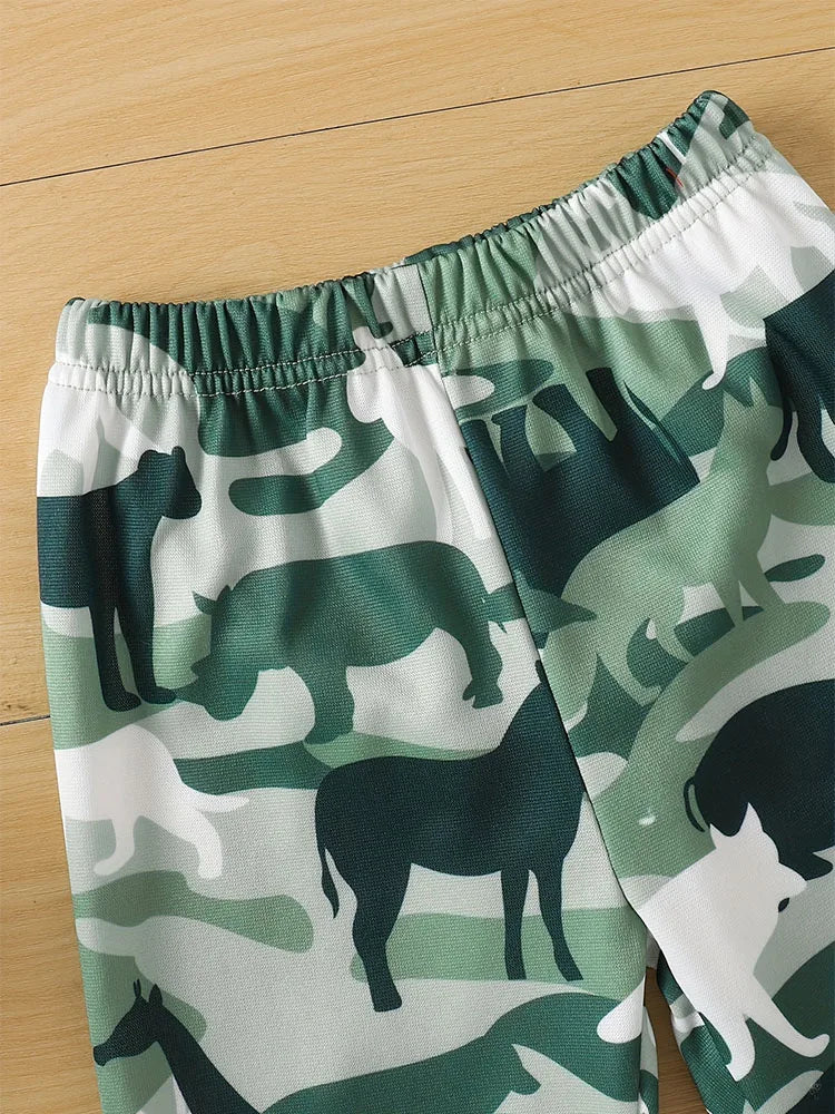 Pajama shorts with animal silhouette pattern 