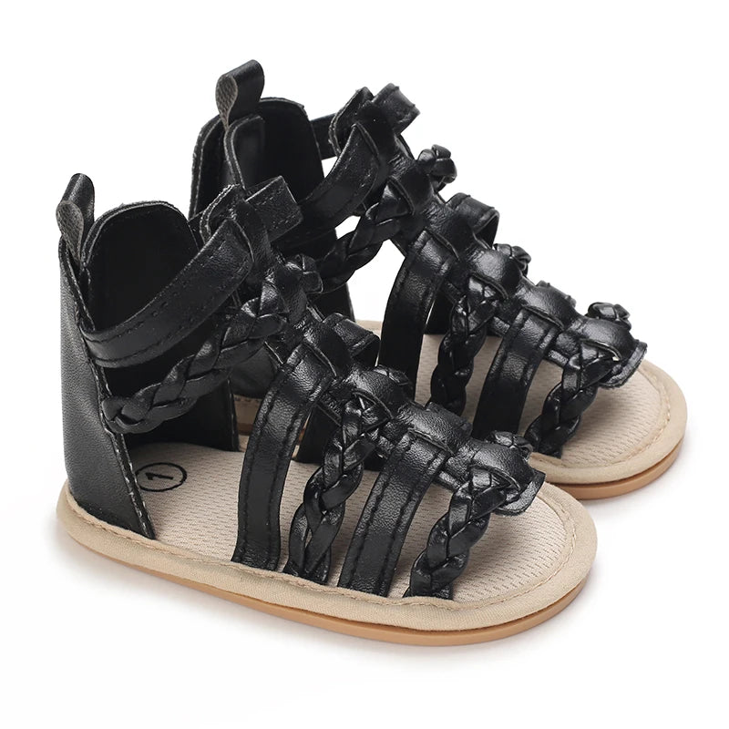 Black baby girl or toddler summer sandals