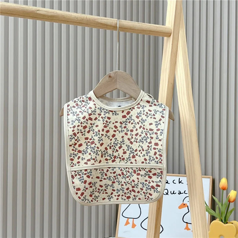 Floral-patterned baby bib 