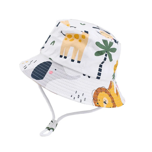 Very cute baby boy jungle animal print bucket hat