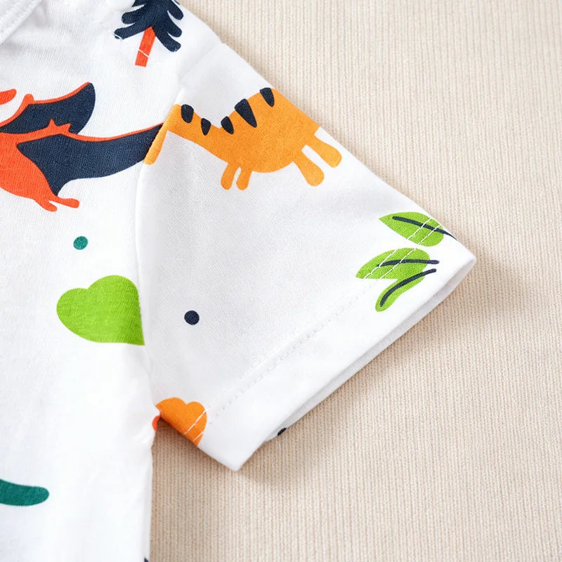 Children's fabric with colorful animal prints