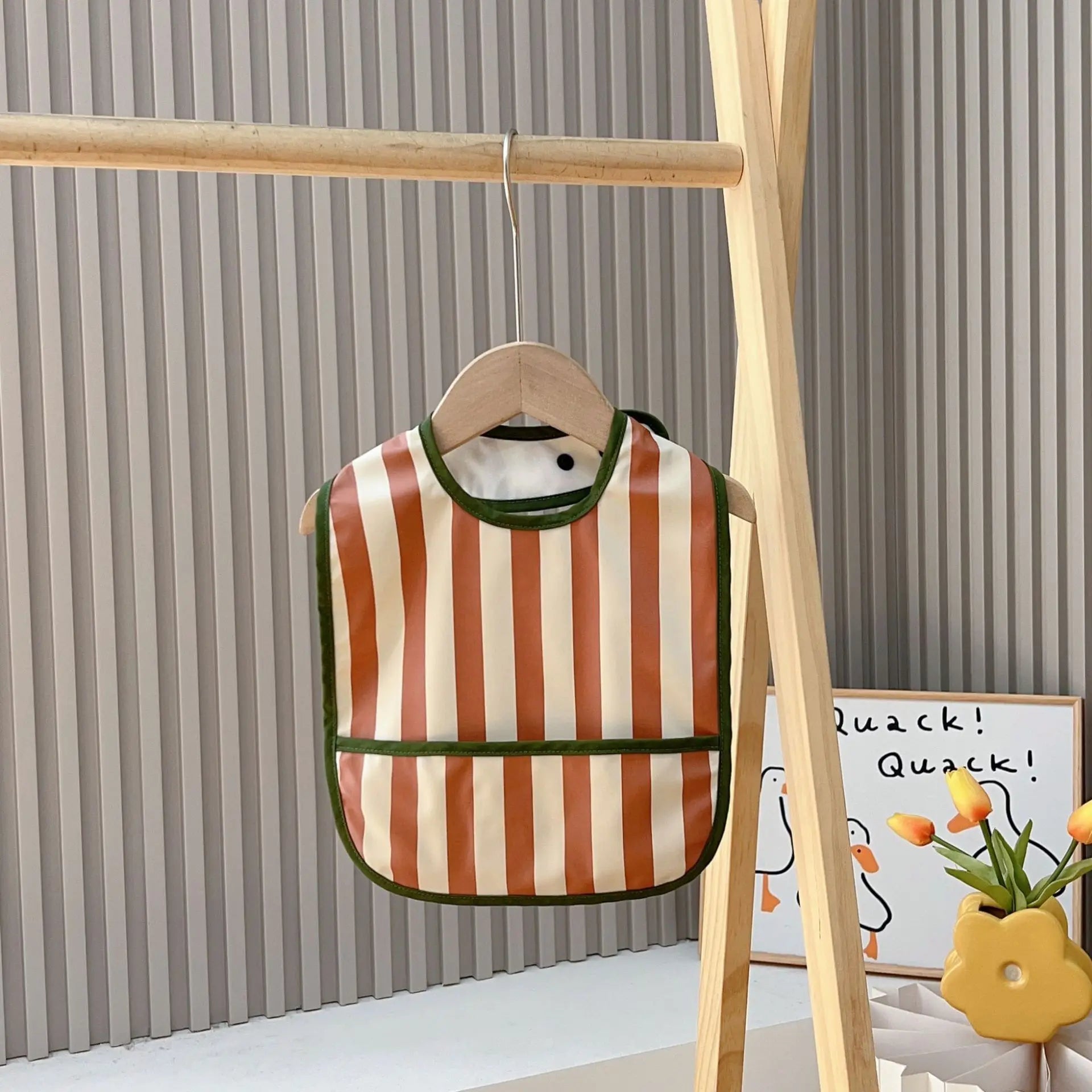Striped baby bib 