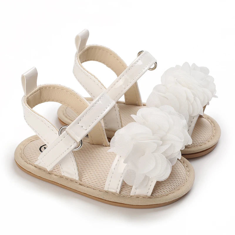 Cute summer sandals with flowers