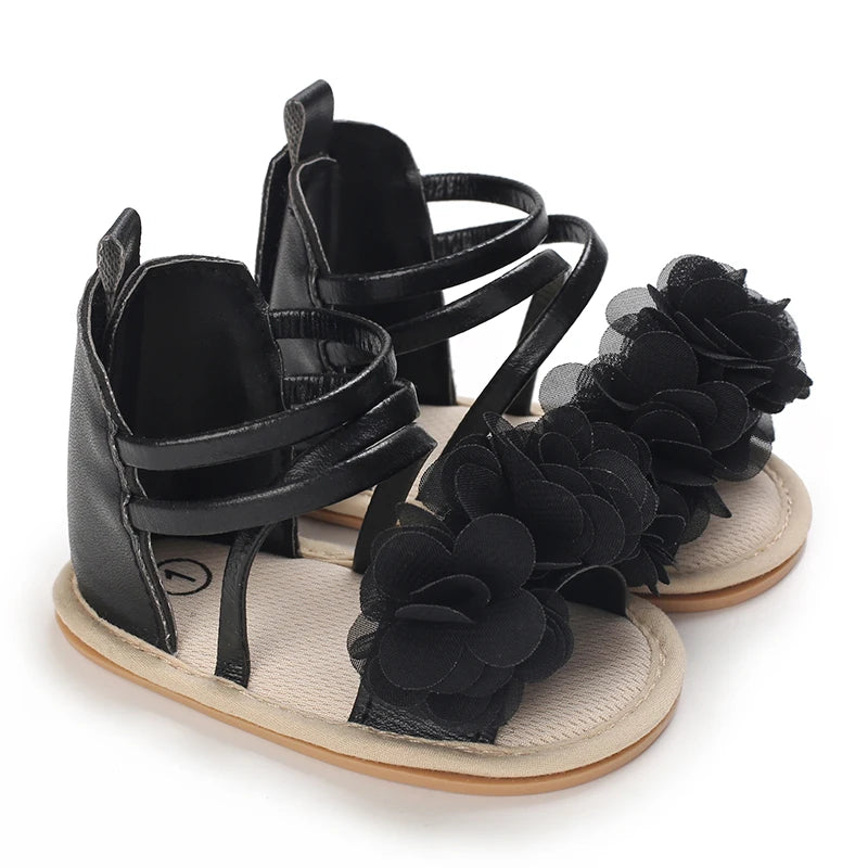 Strappy black  baby girl summer sandals