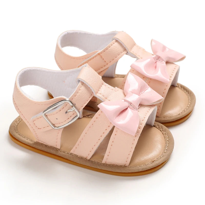 Light peachy pink baby girl summer sandals