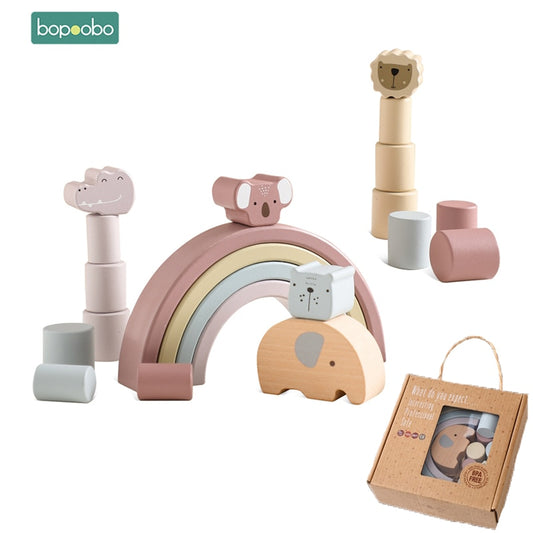 Beautiful, educational animal shaped wooden building blocks