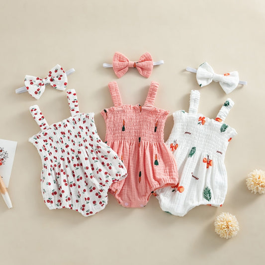 Beautiful baby girl summer romper suits